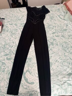 Black Studded Women's Jumpsuit